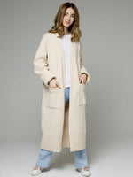 Load image into Gallery viewer, Pocketed Open Front Dropped Shoulder Cardigan
