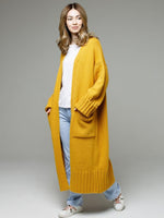 Load image into Gallery viewer, Pocketed Open Front Dropped Shoulder Cardigan
