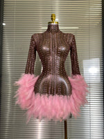 Load image into Gallery viewer, Pretty in Pink Feather Dress
