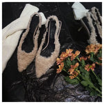 Load image into Gallery viewer, Pointed Toe Slingback Fur Heels
