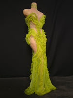 Load image into Gallery viewer, Limeade Rhinestone Sheer Dress
