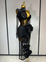 Load image into Gallery viewer, Caged Flower Bandage Dress
