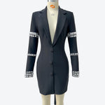 Load image into Gallery viewer, Women in Black Collared Dress

