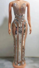 Load image into Gallery viewer, Mirror Mermaid Transparent Dress
