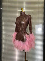 Load image into Gallery viewer, Pretty in Pink Feather Dress
