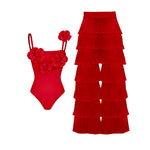 Load image into Gallery viewer, Fringes All Over Bathing Suit Set
