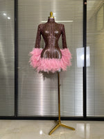 Load image into Gallery viewer, Pretty in Pink Feather Dress
