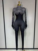 Load image into Gallery viewer, Rise Up Rhinestone Jumpsuit
