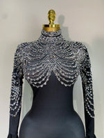 Load image into Gallery viewer, Rise Up Rhinestone Jumpsuit
