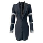 Load image into Gallery viewer, Women in Black Collared Dress
