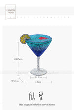 Load image into Gallery viewer, Cocktail Glass Rhinestone Purse
