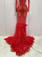 Load image into Gallery viewer, Show Off Gem Feather Dress
