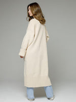 Load image into Gallery viewer, Pocketed Open Front Dropped Shoulder Cardigan
