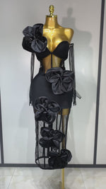 Load and play video in Gallery viewer, Caged Flower Bandage Dress
