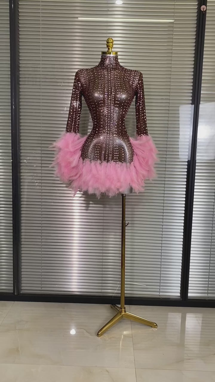 Pretty in Pink Feather Dress