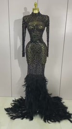 Load and play video in Gallery viewer, Show Off Gem Feather Dress
