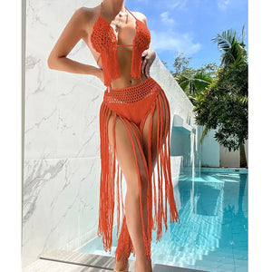 Crochet Me Bikini Set-Orange