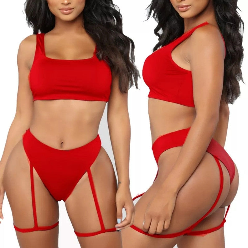 Red Garter Bikini