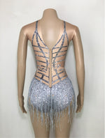 Load image into Gallery viewer, Nude Fringe Bodysuit
