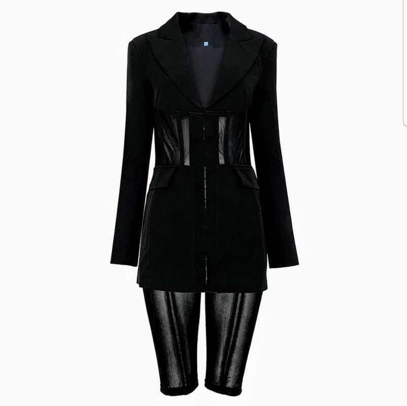 Black Blazer Mesh Set – Tiny House of Fashion Boutique