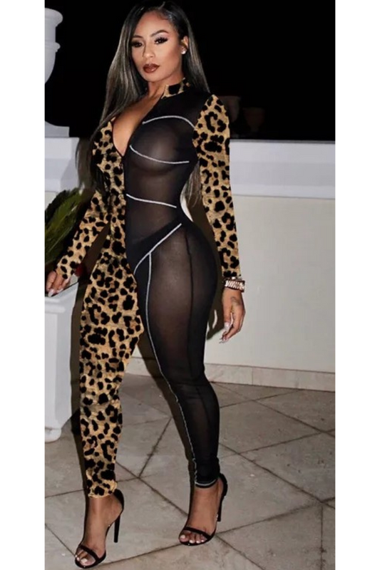 Cheetah One Sided Jumpsuit