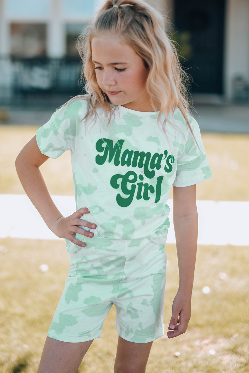 Girls Printed Letter Graphic Lounge Set (Mommy & Me)