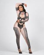 Load image into Gallery viewer, Embellished Nude Jumpsuit
